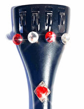 Red Rose Crystalline Violin Tailpiece | Faux Crystal Fine Tuners