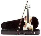 Sunflower White Glitter Violin Outfit | Pearl Fine Tuners & Carbon Fiber Bow