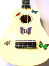 Rozanna's Butterfly Dream Ukulele | Hand Applied Artwork & Crystal Details