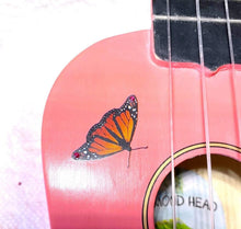 Rozanna's Butterfly Dream Ukulele | Hand Applied Artwork & Crystal Details
