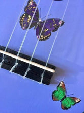 Rozanna's Butterfly Dream Ukulele | Hand Applied Artwork & Crystal Details