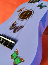 Rozanna's Butterfly Dream Ukulele | Hand Applied Artwork & Crystal Details