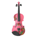 Butterfly Rose Tattoo Pink Violin Outfit | Crystal Fine Tuners & Brazilwood Bow