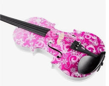 Snowflake Fuchsia Sparkle Violin Outfit | Carbon Fiber Bow & Case