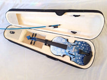 Snowflake Blue Violin Outfit | Carbon Fiber Bow & Crystal Fine Tuners