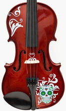 Cinco de Mayo Natural Violin Outfit | Mariachi Sugar Skull Design & Carbon Bow