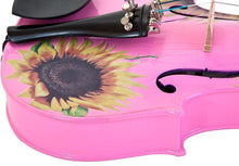 Sunflower Delight Pink Glitter Violin Outfit | Pearl Fine Tuners & Brazilwood Bow