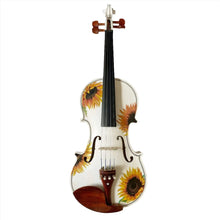 Sunflower White Glitter Violin Outfit | Pearl Fine Tuners & Carbon Fiber Bow