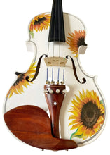 Sunflower White Glitter Violin Outfit | Pearl Fine Tuners & Carbon Fiber Bow