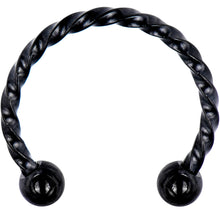 16G 1/2 Black Seriously Twisted Horseshoe Circular Barbell