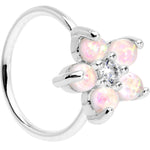 20G Clear CZ White Faux Opal Seamless Circular Ring