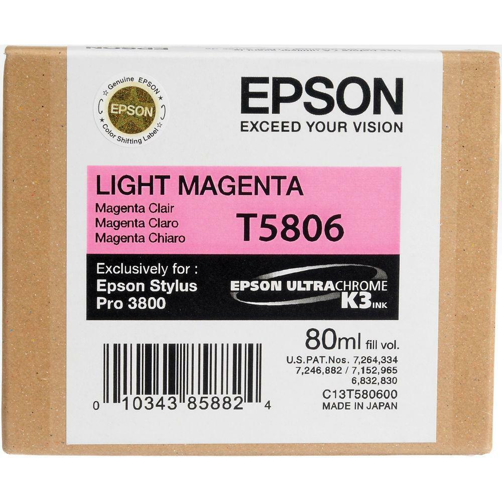 New, Pre-Owned - Epson T5806 Light Magenta 80ml Ink Cartridge