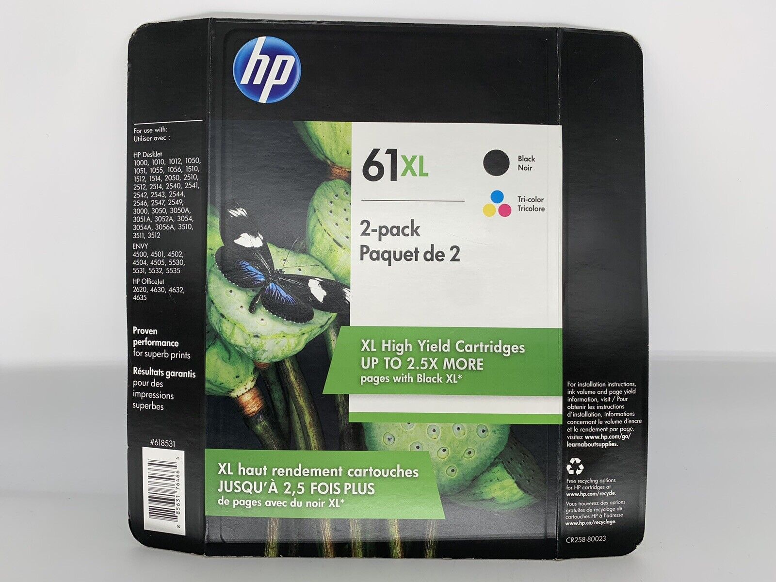 New, Pre-Owned - HP 61XL Black and Color Ink Cartridge