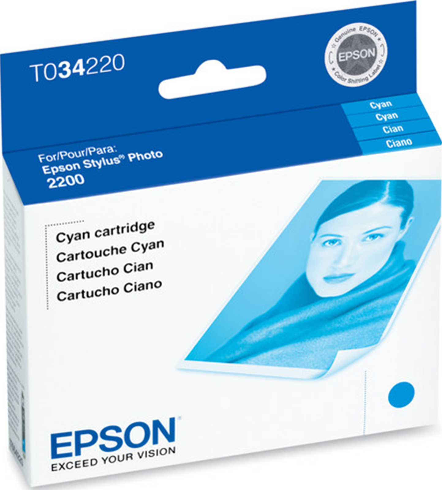 New, Pre-Owned - Epson 34 (T0342) Cyan Ink Cartridge