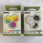 New, Pre-Owned - Dell Series 2 7Y743 Black and Color Ink Cartridges