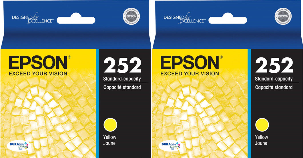 New, Pre-Owned - Epson 252 Yellow Ink Cartridge | 2 pack