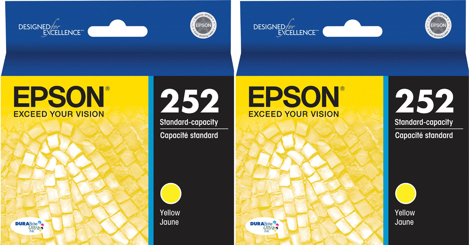 New, Pre-Owned - Epson 252 Yellow Ink Cartridge | 2 pack