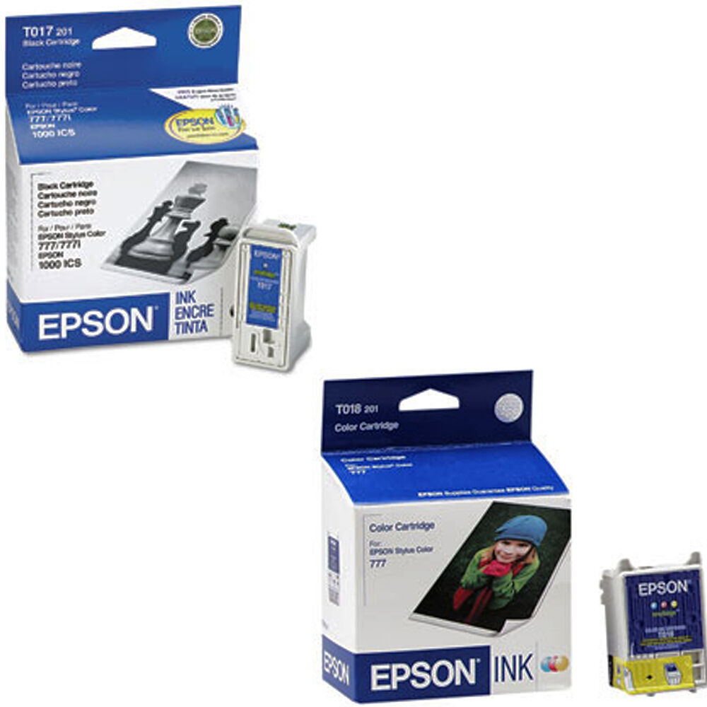 New, Pre-Owned - Epson T017 Black T018 Color Ink Cartridges