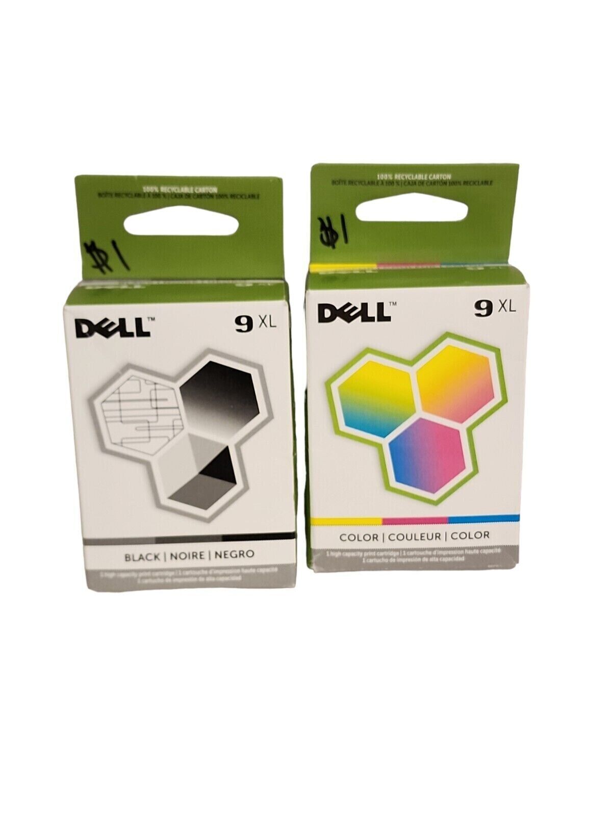 New, Pre-Owned - Dell Series 9XL MK992 Black / MK993 Color Ink Cartridges Combo Pack