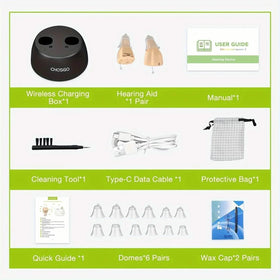 Rechargeable Hearing Aids – Invisible In-Ear, Noise Reduction, Volume Control