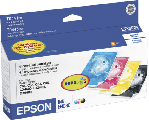 New, Pre-Owned - Epson T044 Black & Color  Ink Cartridges