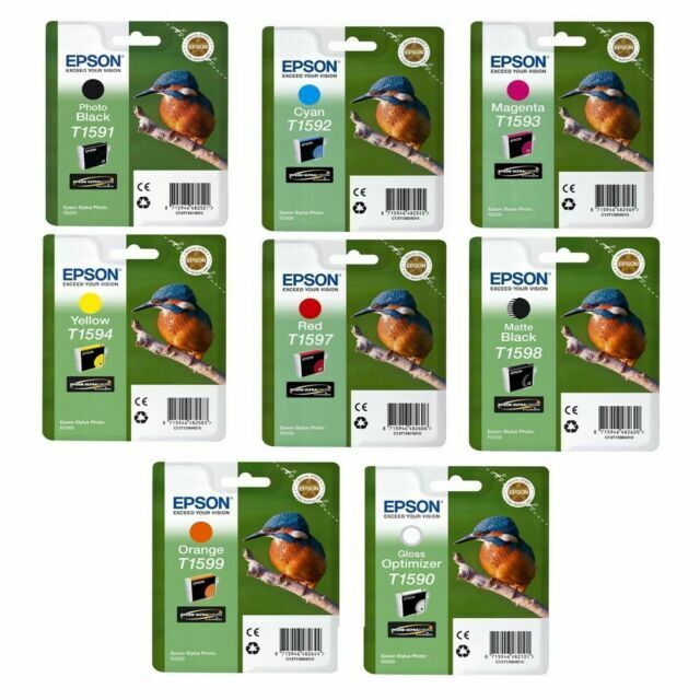 New, Pre-Owned - Epson T159 Black and Color Ink Cartridge ( Pack of 8)