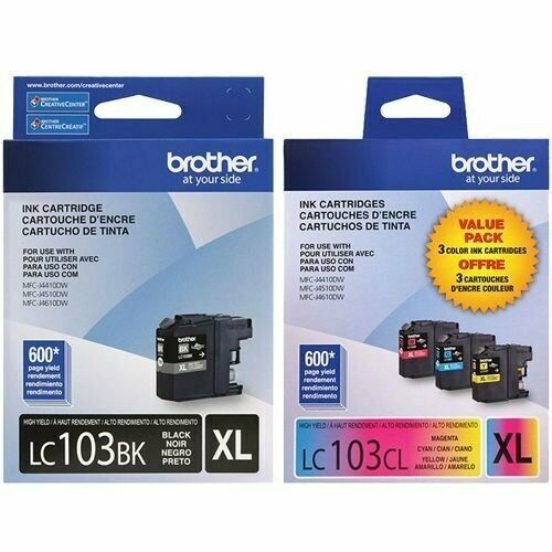 New, Pre-Owned - Brother LC103XL Black, Cyan, Magenta & Yellow Ink Cartridges
