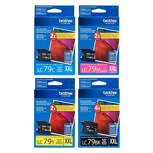 New, Pre-Owned - Brother LC79 Black, Cyan, Magenta, Yellow Ink Cartridges