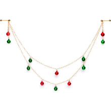Handcrafted Gold Tone Anodized Christmas Bells Dangle Nipple Chain