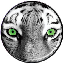 Black White Tiger Eyes Black Barbell Tongue Ring