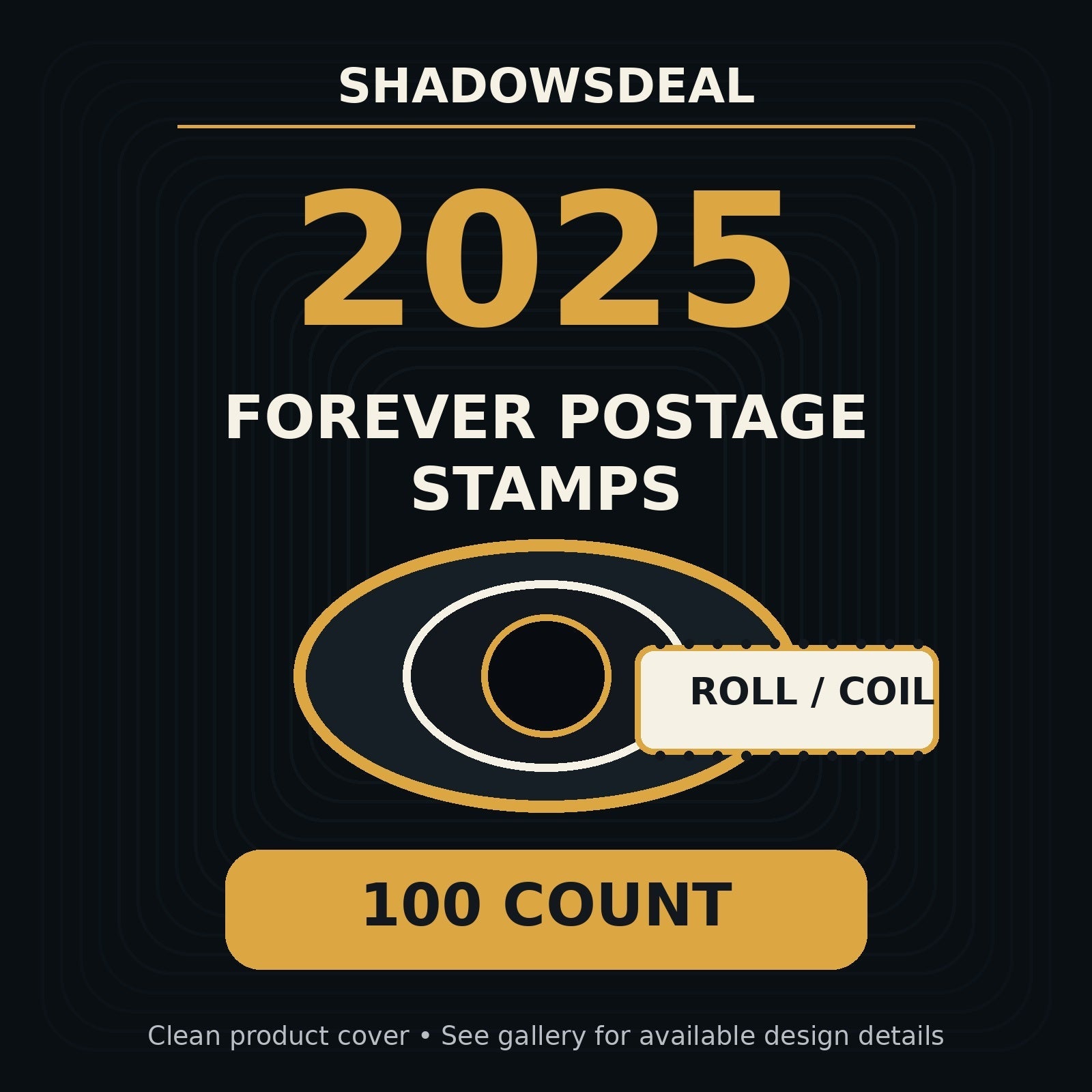 2025 Forever postage stamps roll or coil, 100 count, ShadowsDeal