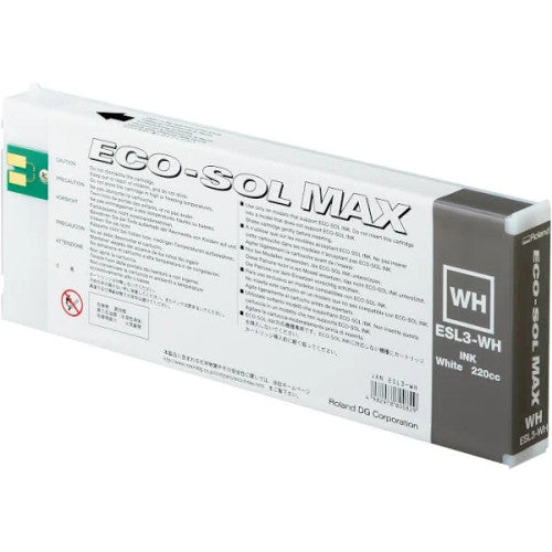 New, Pre-Owned - Roland ESL4 Eco-Sol White Ink Cartridges - 220 ML