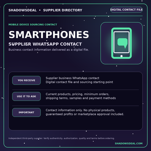 Smartphone supplier WhatsApp contact digital file from ShadowsDeal