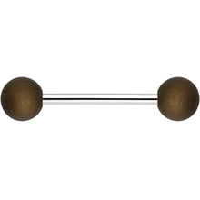 Brown Silicone Coated Acrylic Ball End Barbell Tongue Ring
