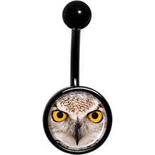 Full Color Owl Black Belly Ring