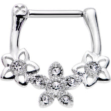 16G 5/16 Clear Gem Field of Flowers Septum Clicker