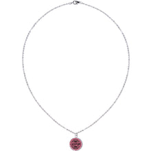 Custom Pink Mandala Personalized Name Silver Plated Chain Necklace