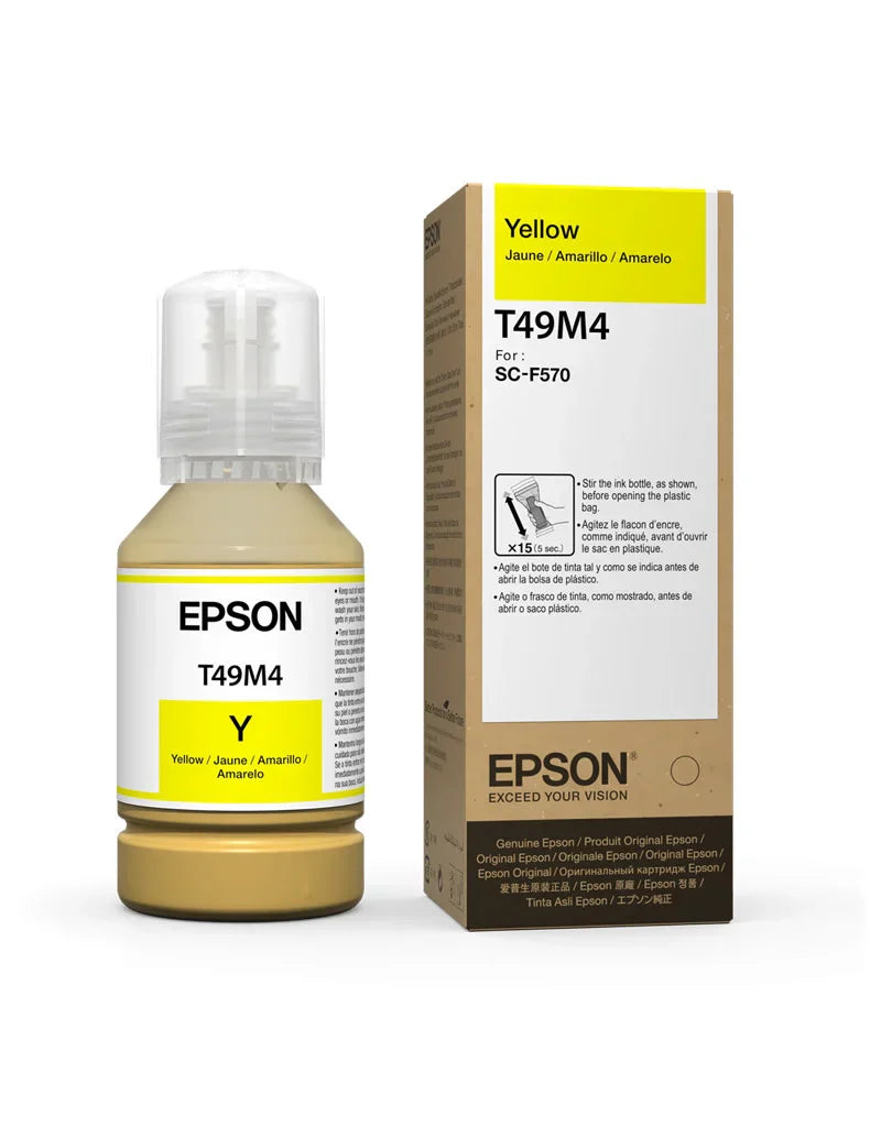 New, Pre-Owned - Epson 140ml Yellow Ink Bottle, T49M420