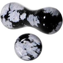 8G Obsidian Snowflake Natural Stone Saddle Plug Set