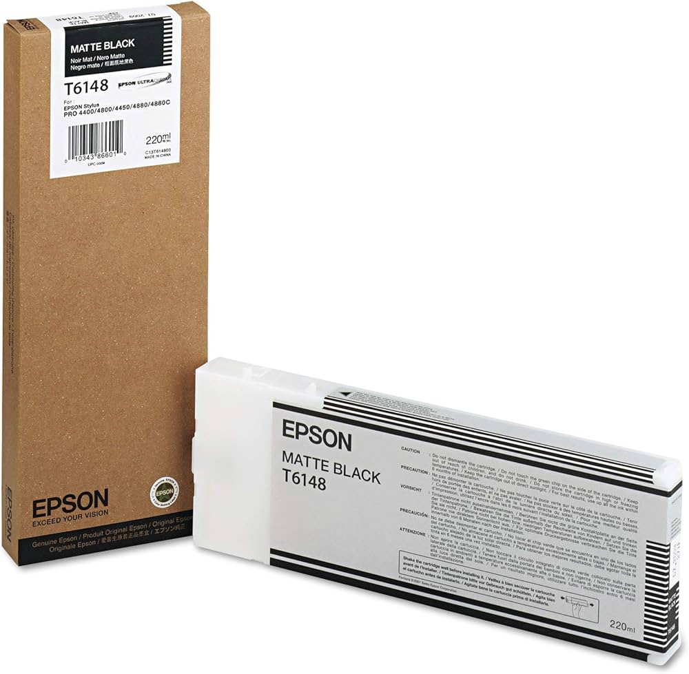 New, Pre-Owned - Epson 220ml Matte Black Inkjet Cartridge, T614800
