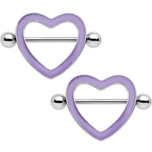 3/4 Purple Glow in the Dark Valentine Heart Nipple Shield Set