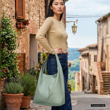 Italian Genuine Calf Leather Hobo Bag 011943