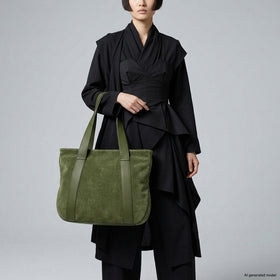 Italian Genuine Suede & Full-Grain Leather Tote Bag | Varese