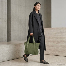 Italian Genuine Suede & Full-Grain Leather Tote Bag | Varese