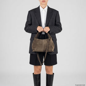 Italian Genuine Suede Shoulder Bag | Ferrara