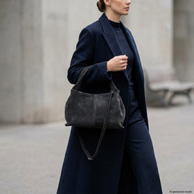 Italian Genuine Suede Shoulder Bag | Ferrara
