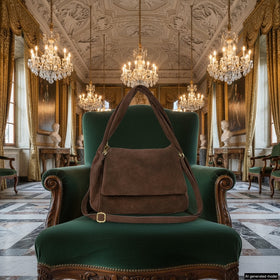 Italian Genuine Suede Top-Handle Bag | Ravenna