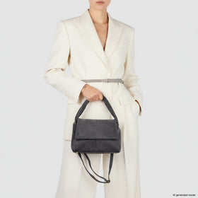 Italian Genuine Suede Top-Handle Bag | Ravenna