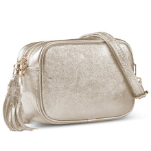 Italian Genuine Metallic Suede Crossbody Bag 231302