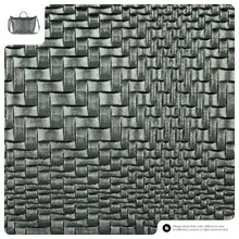 Italian Genuine Grid Metallic Suede Top-Handle Bag 112334